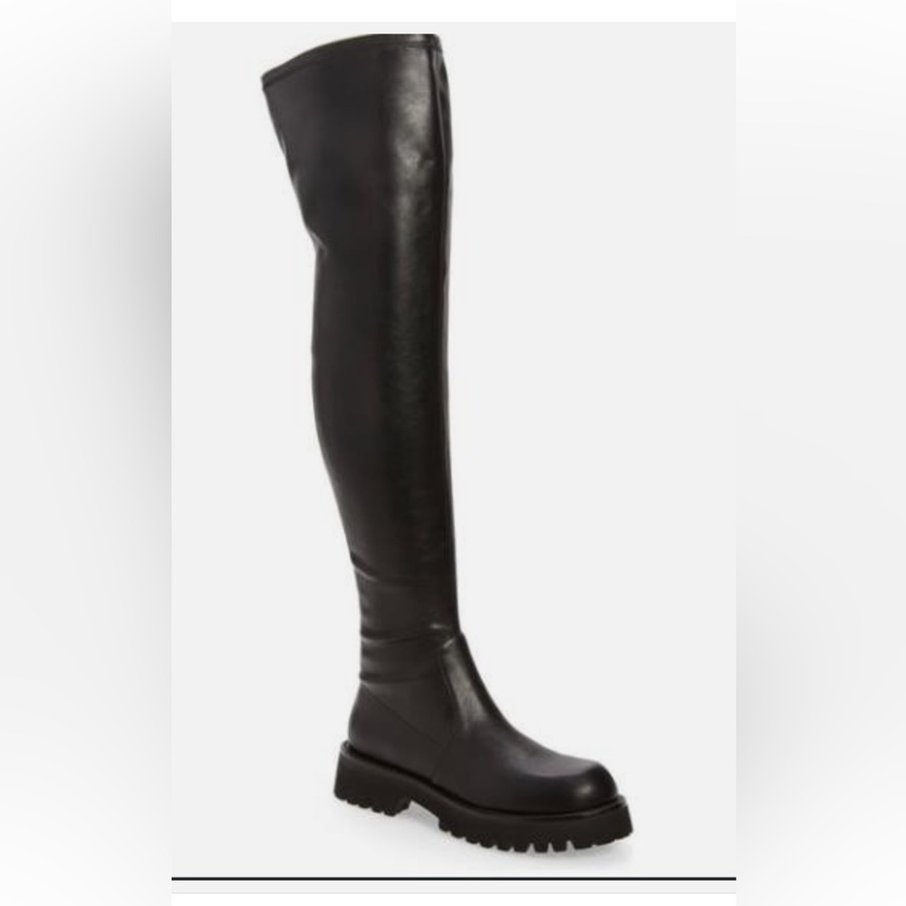 Jeffrey Campbell over the knee faux leather boots with chunky heel